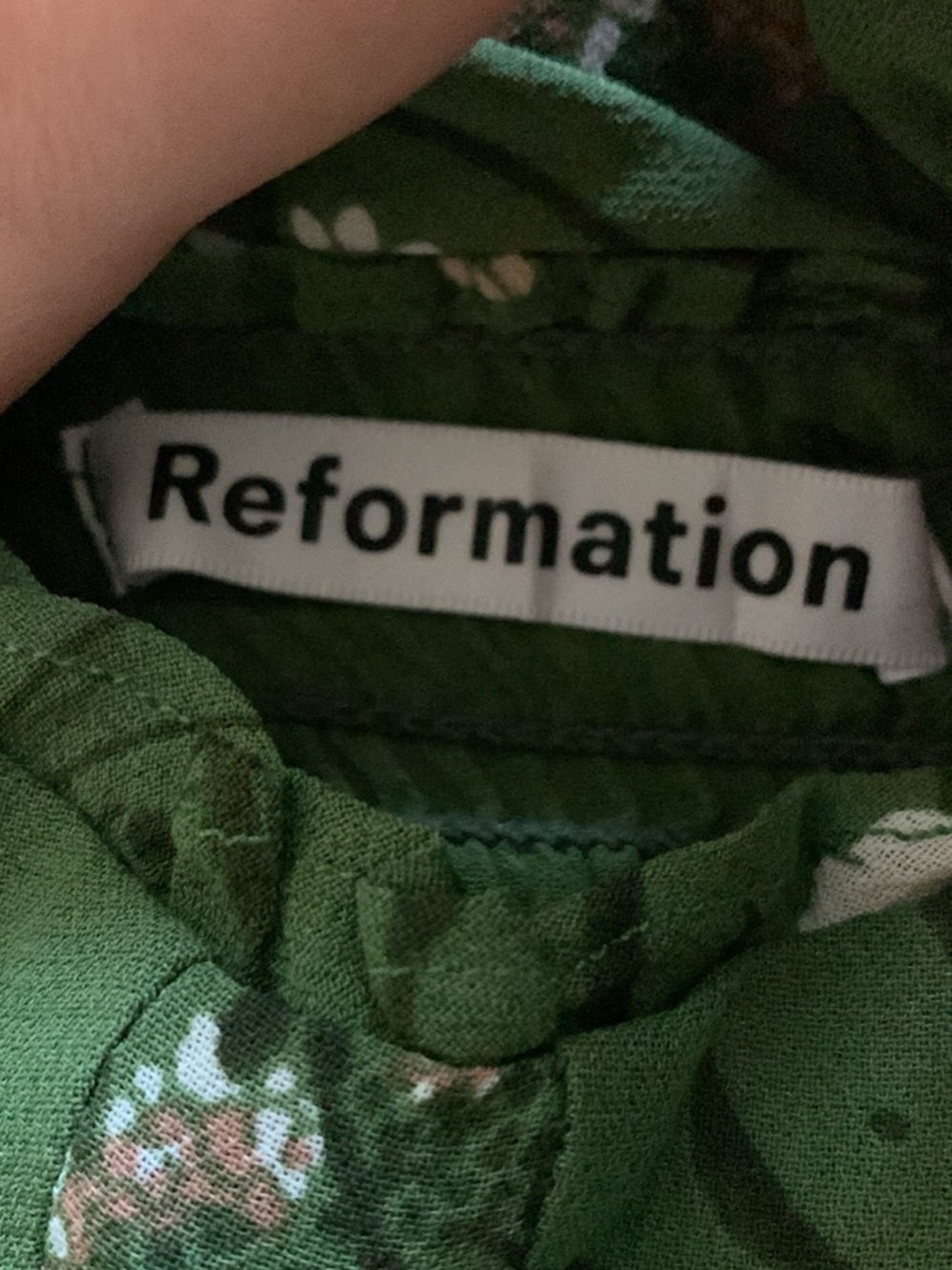 Reformation Green Floral Tie-Shoulder Maxi Dress - Picture 6 of 7